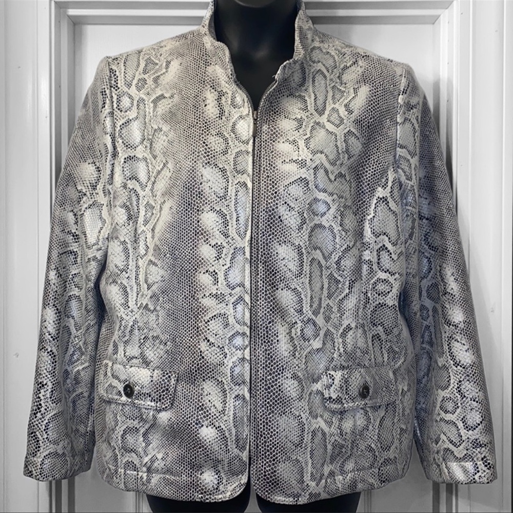 Alfred Dunner Sweet Temptation Python Print Jacket - image 1
